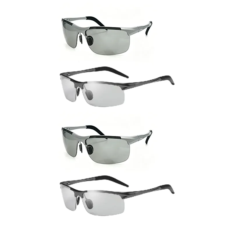 Photochromic Sunglasses with Anti-glare Polarized Lens - Black*2+Dark Gray*2